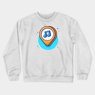 Music Location with Note of Music Cartoon Vector Icon Illustration Crewneck Sweatshirt